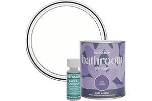 Rust-Oleum White Water-Resistant Bathroom Tile Paint in Satin Finish - Chalk White 750ml