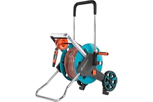 Gardena Kit dévidoir CleverRoll M Easy : dévidoir sur roues d'une capacité de 20 m, particulièrement stable, avec guidage confortable dans un cadre métallique robuste, antigoutte (18517-20)