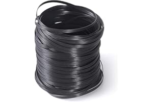 ODSK Polyethylen-Kunststoff, Rattan, synthetisches Korbgeflecht, Reparaturmaterial zum Stricken und Reparieren, Rattanstuhl, Tischkorb (76 m) (schwarz)