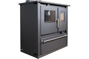 ‎NANA IF EEK A+ Verso CS Plus Kitchen Stove Wood Stove 7.7 kW - Black Left