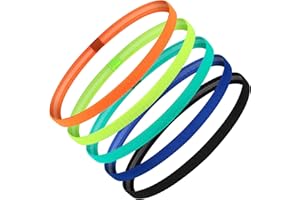 Tumurup Sportiva Fascia Capelli, 6 Pezzi Fascia Elastico Capelli Uomo e Donna Fasce Sport Elastiche Antiscivolo Fascette Capelli per Bambino, Bambina per Basket Jogging Tennis