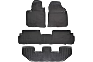 J&J AUTOMOTIVE | 3D Design Gummimatten Gummifußmatten Für Corolla Verso 2004-2009, Schwarz, Anti-Rutsch, Ohne Geruch, mit Tunnel, Allwetter, Rand 3cm, 4-Teilig (Vorne, Hinten)