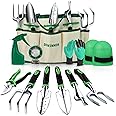 DEWINNER 11 PCS Garden Tools Set, Aluminium Gardening Sets with Gardening Tool Bag, Garden Tools and Equipment, Gardening Gifts for Women
