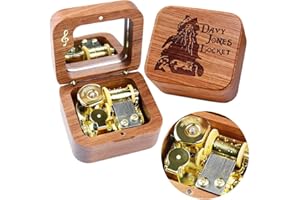 Sinzyo Davy Jones Scatola musicale vintage in legno Movimento a orologeria Regalo di Natale San Valentino Compleanno (Nota musicale palissandro)