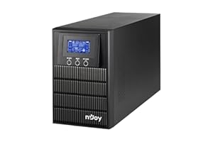 nJoy Aten Pro 1000VA Gruppo di Continuità 900 Watt, Doppia Conversione OnLine, Onda Sinusoidale Pura, Display LCD, USB, RS232, 3 Uscite Schuko, Software per Gestione UPS, 2 Batterie