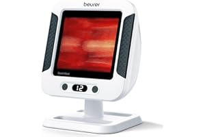 ‎BEURER Beurer IL 60 Lampa na podczerwień, kojące ciepło przy przeziębieniach i napięciu mięśni, urządzenie medyczne o mocy 300 W z timerem, ceramiczny dysk z ochroną UV, płynna regulacja, biały