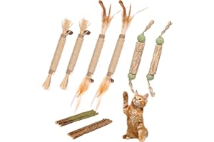 GIAPINST Erba Gatta Secca Per Gatti, Bastoncini Erba Gatta per Gatti, Bastoncini da Masticare Matatabi con Sapori Diversi, Giochi con Piume per Gatti, Giocattolo Catnip, Cura Dentale