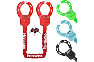 Honszex Candado Bicicleta Antirrobo, Cadena Moto, Candado Patinete Electrico con Llaves, Candado de Cadena Multicolor de 36,22 Pulgadas, Accesorios para Bicicletas Eléctricas y Scooters Eléctricos