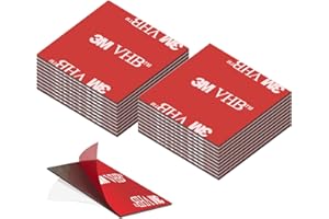 kurkip Double Face Extra Fort, Pastilles Adhésives Double Face Extra-fort, Pastille Adhesive Double Face Imperméables pour la Maison, Bureau, Carré - 30mm x 30 mm, 20 Pièces