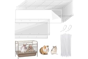 UNIFAMILY 10 Pcs Pet Cage Edge Liner Clear Urine Guard Side Lining, Anti-Urine Splash Sheet for Ferret Rabbits Chinchilla Hamster Hedgehog Rat Critter Nation Cage Side (14" x 4.5")