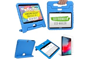 Cooper Dynamo [Rugged Kids Case] Protective Case for Samsung Tab 4 10.1, Tab 3 10.1 | Child Proof Cover with Stand, Handle | SM-T530 T531 T535 (Blue)