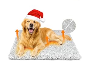 Lohofrnny Selbstheizende Decke Katze, Selbstheizende Decke für Katzen & Hunde, Wärme Hundematte Rutschfester Unterseite, Ohne Strom, Thermodecke Katzenbett Geräuschlos (115×70cm)