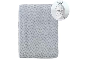 CREVENT 75X100cm Kuschelige, Flauschige, warme Fleece-Babybettdecke für Unisex-Säuglingskleinkind-Krippenkinderwagen (Wellengrau)