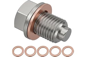 Magnetisk oljeavloppsskruv M14x1,5, oljeplugg med tätningsring, magnetisk oljeplugg, oljeavloppsskruv med tätning inkl 5 olje
