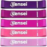 SENSEI&reg; Bandas El&aacute;sticas Set &ndash; 5 Bandas de Resistencia de L&aacute;tex Natural con Diferentes Niveles para Entrenamiento, Fitness y