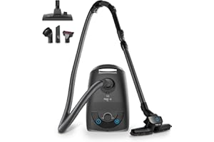 ‎HOOGO hoogo B3+ anthrazit mit Flipflop Bodendüse | Staubsauger mit Beutel | Starke 850 W Saugleistung | HEPA 14 Filter | 11 Meter Radius | Nur 74 dB(A) | 3 L Fassungsvermögen