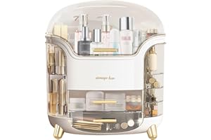 Wuciray Make Up Aufbewahrung Cosmetic Organizer Kosmetik Schminktisch mit Deckel Schubladen Grosse Kapazität