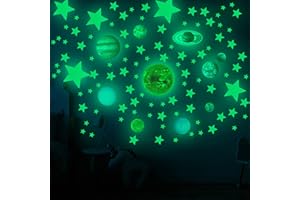 Pinsheng Luminoso Pegatinas de Pared, 535pcs Puntos Luna y Estrellas Adhesivos Decorativo de Pared Fluorescentes Decoración de la habitación para habitaciones de niños