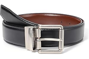 LEACOOLKEY Dwustronny pasek skórzany pasek męski do pracy pasek rekreacyjny dwa w jednym, dwustronny pasek męski