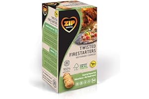 ZIP Twisted Firestarters | Fast Lighting, 80 Natural Wood Wool Firelighters, Perfect for the BBQ, Wood Burner, Stove, Firepit, Pizza Oven or Chiminea, Sustainably Sourced, Chemical Free, Odourless