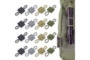FENQURO 16 Pcs Accessoire Système Gilet Sac à Dos Tactique, Tactique Molle Élastique Boucle Ruban, Accessoires Sacs Gilets Tactiques Molle, Boucle Tactique Sac Molle