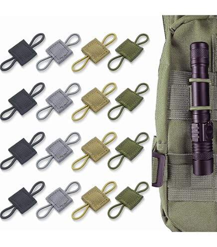 YONCONO Lot de 2 Clips Tactiques pour équipement, Fermeture Multifonction pour Attacher du matériel au Sac à Dos – Utilisé pour contenir des Lampes de Poche, Garrot (Noir