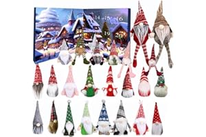 LUWOMENRE Calendrier de L Avent Gnome 2024,Gnome Calendrier de L'Avent 2024 avec 24 Poupées de Lutin À Collectionner, Calendrier Compte À Rebours de Noël 2024