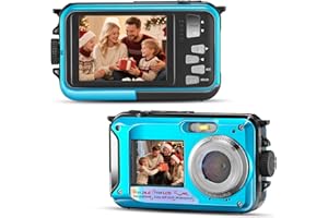 HELANGEL Unterwasserkamera, Full HD 2.7K 24MP wasserdichte Digitalkamera, 10FT wasserdichte Kompaktkamera,16X Digitalzoom Autofocus, Anti-Shake Digitalkamera für Kinder Teenager Anfänger