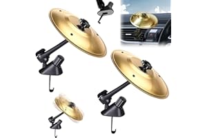 ARONRAVE 2 Stück Car Cymbals Auto Schlagzeug Auto Trommel Lüftungsschlitz Auto Crashs Beckens Mini Beckens Schlagzeug Auto für Alle Arten Von Fahrzeugen(Gold)