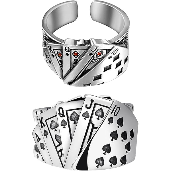 KSJEHW 4 Pezzi Orecchini Da Poker Motivo a Carte Da Gioco