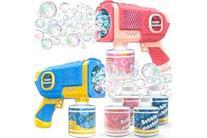 EagleStone 2er Pack Seifenblasenpistole mit bunten LED Lichtern, automatische Seifenblasenmaschine für Kinder und Kleinkinder, Outdoor Spielzeug Geschenk für Hochzeit Geburtstag Ostern