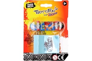 TROTTIFUN Finger rampa-031484-Metal-Skateboard-Dedo-Juguete para niños-Cumpleaños-Regalo-Coleccionable-Tabla de Skate-A Partir de 3 años (MGM 031484)