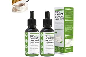 PUKMQU Naturesours Soursop Graviola Liquid Drops, 100% Pure Organic Soursop Extract, Naturesours Organic Soursop Extract, Tindedly Soursop Graviola Liquid Drops, Herbal Goodness, Natural Flavor (2PCS)