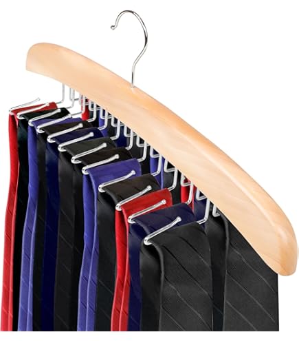 Riemhanger, 2 stuks draaibare riem organizer rek voor kast stevige max 48 riemen opslag met 16 haken, hangende ruimtebesparende kastorganisatoren voor riemenhouder, zilver