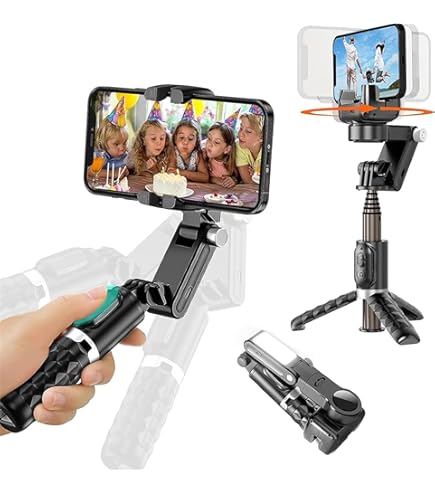 Smartphone Gimbal Stabilisator Q18 - Bluetooth Mit Selfie Stick Stativ & Gesichtsverfolgung Für IOS Android