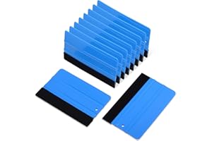 Ehdis 10 Pezzi Spatola Professionale con Feltro AntiGraffio Installazione Tool per Wrapping pellicola, pellicola per vetri, Pellicole protettive, pellicola vetri auto, Car wrapping (10 PCS, Blu-)