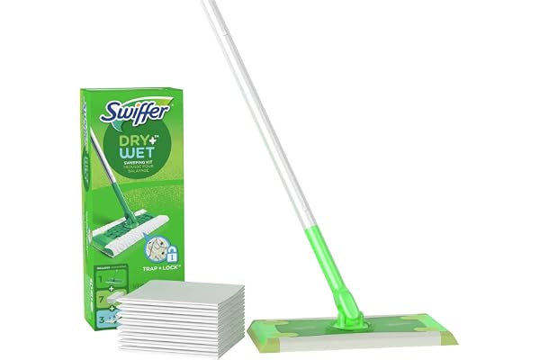 Swiffer PG-7631 Sweeper 2-i-1 startkit för golvrengöring med mopp och kvast