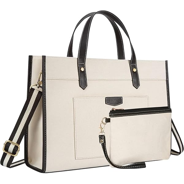 Sac A Main Femme VASCHY Laptop Tote Bag For Women, PU Leather