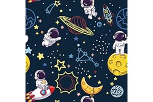 CHDITB Space Wallpaper, Self-Adhesive, Room Astronauts Wallpaper, Boys Room, 44 x 300 cm, Space and Galaxy Wallpaper, Starry Sky, Photo Wallpapers for Children, Bedroom, Playroom