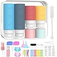 26 Pcs Travel Bottles Set for Toiletries, Squeezable Travel Bottles for Toiletries, Leak Proof Refillable Silicone Travel Containers Set for Shampoo Conditioner, TSA Approved Travel Accessories