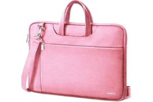Ferkurn Laptop Bag Case for Women Men, Laptop Sleeve Computer Bag Briefcase with Shoulder Compatible with Macbook Pro/Air, HP Chromebook, XPS, ASUS, Acer, Samsung, Pink, 15 15.6 16 Inch