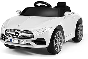 Oryxearth Kinder Elektroauto, mit 2,4G Fernbedienung, Scheinwerfer, Musik und Bluetooth-Funktionen, 3-Gang Kinderauto Elektrisch, 2-5km/h, Elektroauto für Kinder ab 3 Jahren, Akku: 6V, 4,5Ah (Weiß)