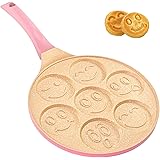Erreke pancake pan, non-stick crepe pan, all kinds of stove and induction hobs, fun design for kids and cooking, soft touch h