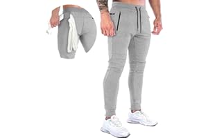 MakingDa Slim Fit Joggers Men Tracksuit Bottoms Gym Trousers Sweatpants with Zip Pockets Training Pants