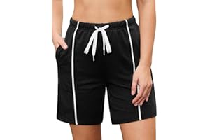 Crewhpo Damskie spodenki do biegania Lounge Gym Athletic Sport Dres spodnie z wysokim stanem wędrówki jogging spodenki dresowe z kieszeniami