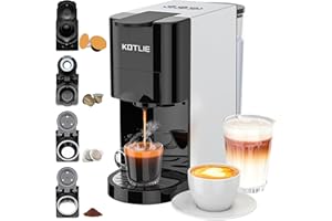 KOTLIE Espresso 4in1 Coffee Pods Machine for Nespresso Original/Dolce Gusto/Ground Capsule and ESE Coffee Pods,19 Bar Automatic Coffee Capsule Machine, AC-513K (BLACK)