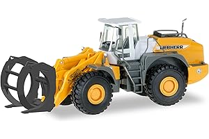 herpa- Liebherr Other License Chargeuse sur Roues L580, grumier avec Godet, Pelle, Camion, modèles réduits, Objet de Collection, Plastique-échelle 1:87, 306843
