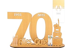 AYIXIWARZ Geschenke Zum 70 Geburtstag Mann 70 Geburtstag Frauen Geburtstag Geldgeschenk Holz, Geldgeschenk, Holz Schild GäStebuch, 70 Eburtstage Und JubiläEn, Geschenke Freunde Freundin Familie MäDchen Junge