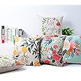 ELEMENTARY - basics redefined Polyester 310TC Cushion Covers, 18 x 18 Inch, Multicolour, Set of 5