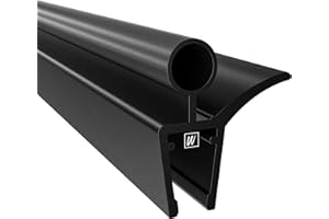 ‎W WAKA HOME WAKA Premium Duschtür & Duschlippe, Duschdichtung Optisch Schwarz, Duschdichtungen für Duschtüren 6-8mm Glas, 100cm Duschkabine & Duschtürdichtung, kompatibel mit einer Schwallschutzleiste Dusche